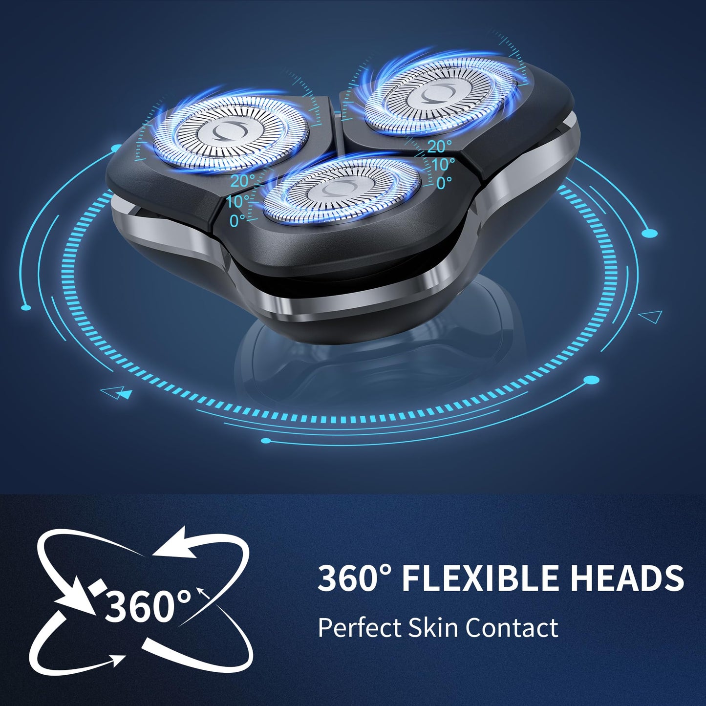 Electric Razor for Men 8011 Series, 4D Floating Rotary Head, IPX7 Waterproof Wet & Dry Use, USB-C Fast Charge, 90Min Runtime, Hypoallergenic Blades Beauty and Personal Care EvznFeo