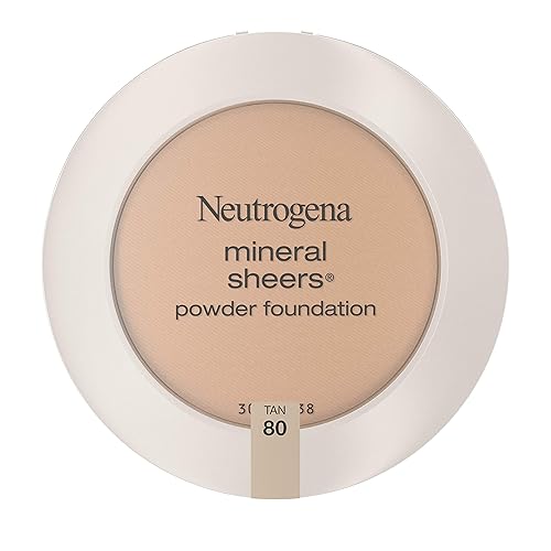 Neutrogena Mineral Sheers Compact Powder Foundation, Lightweight & Oil-Free Mineral Foundation, Fragrance-Free, Tan 80, .34 oz Beauty & Personal Care Neutrogena
