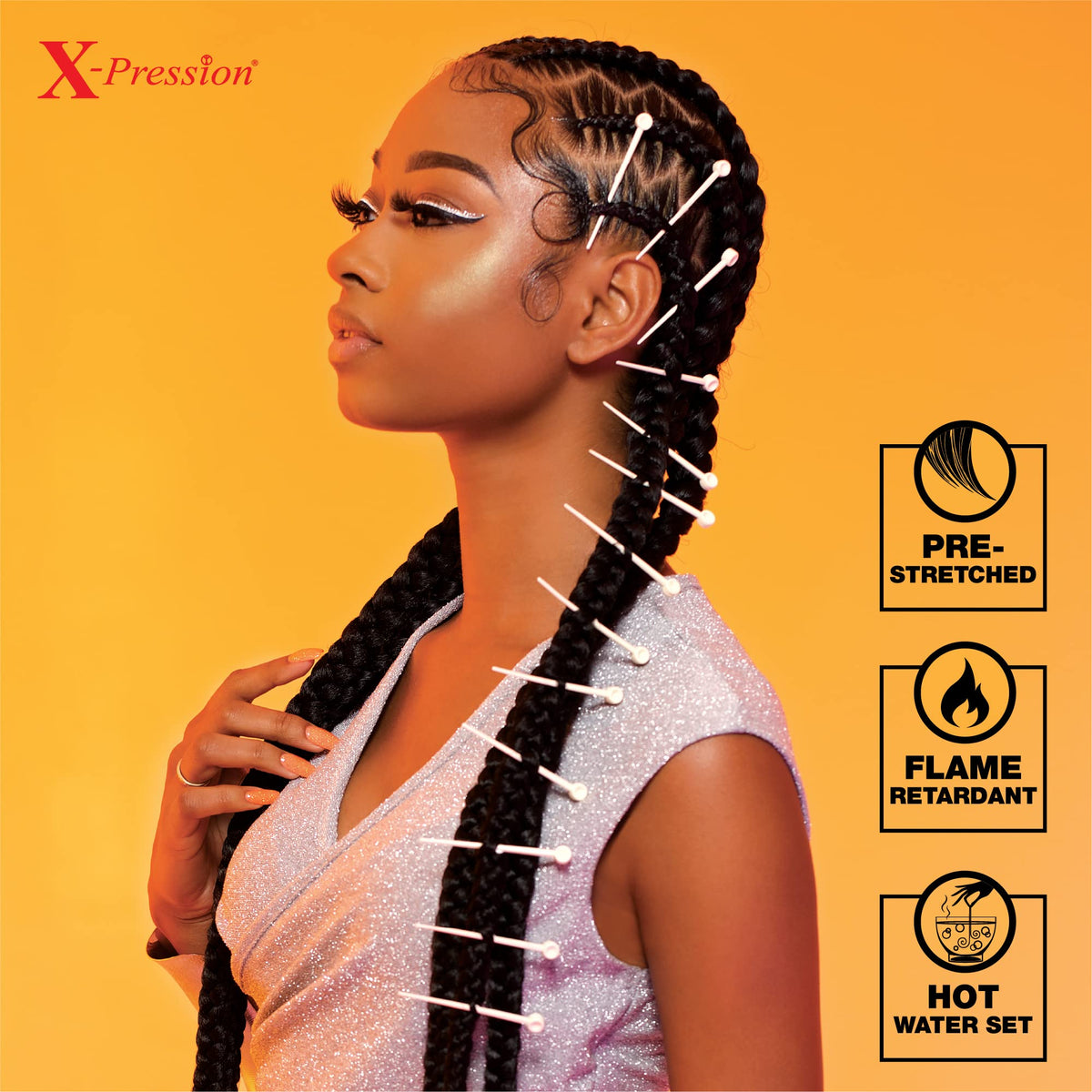 Sensationnel Xpression prestretched braiding hair - 3x xpression 58-inch kanekalon flame retardant smooth yaki braid - 3x x-pression 58 inch (1 pack,