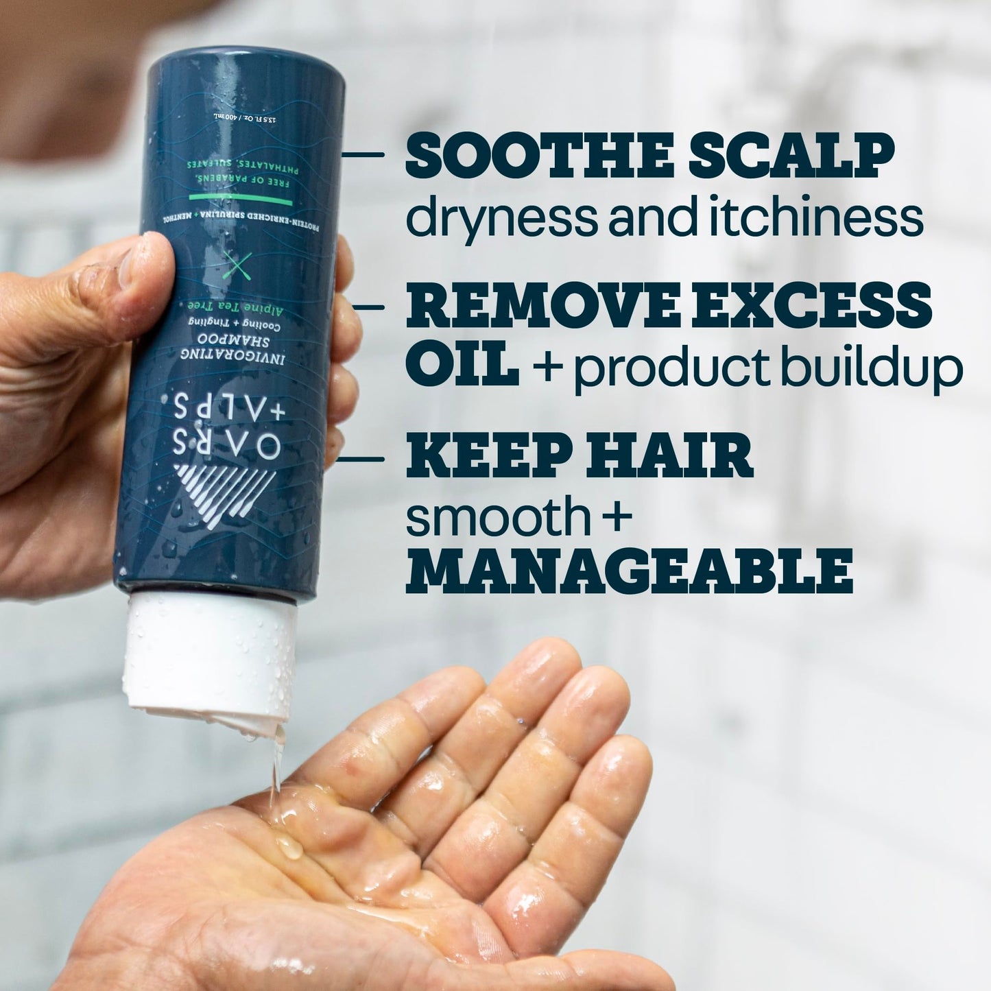 Oars + Alps Men's Sulfate Free Hair Shampoo for Men & Women, Shampoo for Hair Infused with Witch Hazel and Tea Tree Oil, Nourishing & Moisturizing Beauty & Personal Care Oars + Alps