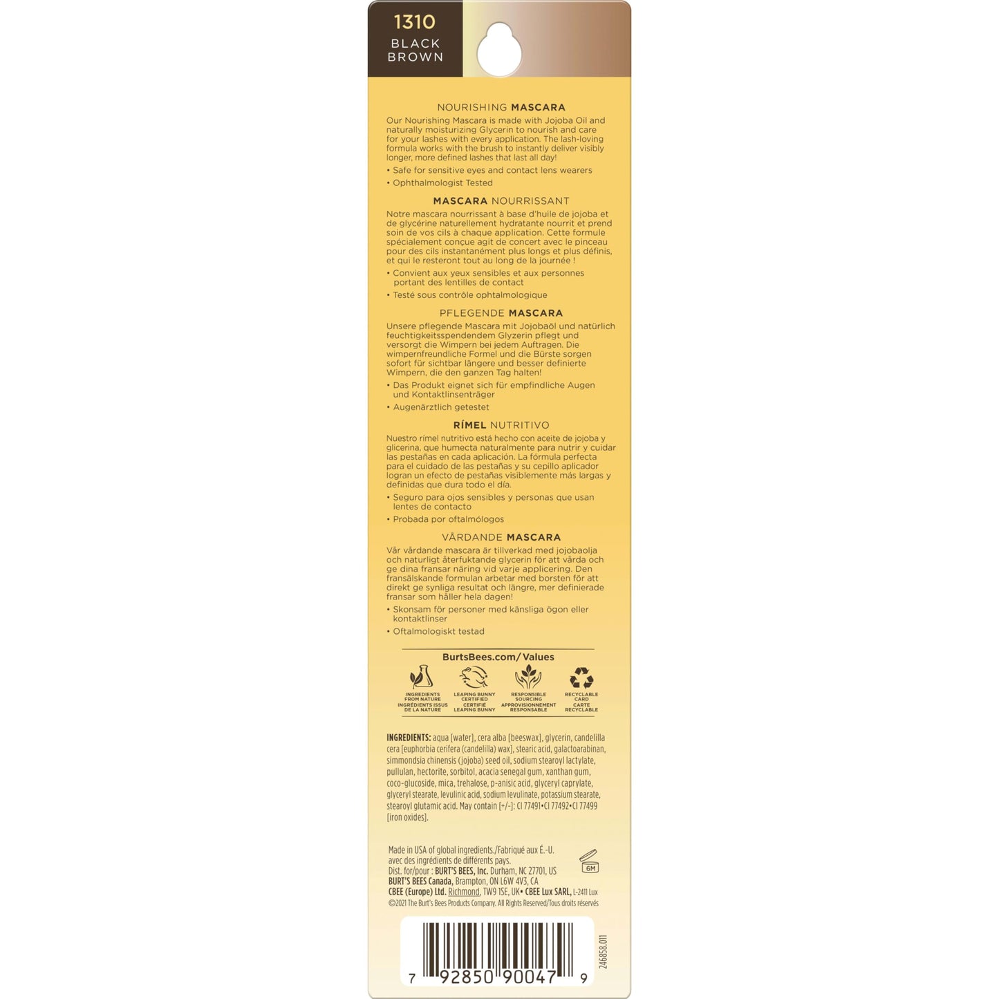 Burt's Bees 100% Natural Nourishing Mascara, Black Brown - 0.4 Ounce Beauty & Personal Care Burt's Bees