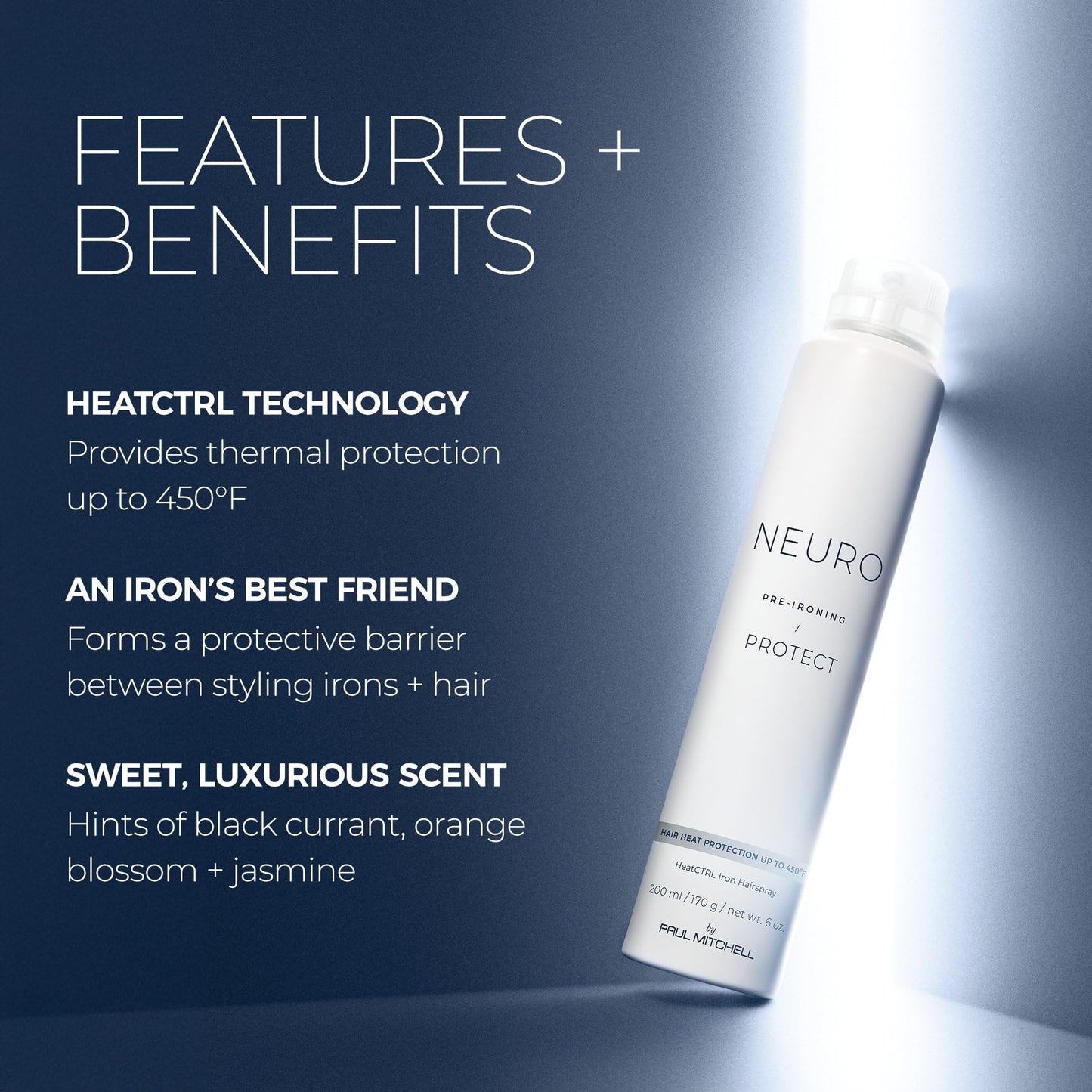 Neuro by Paul Mitchell Protect HeatCTRL Iron Hairspray, Perfect Prep + Finish For Heat Styling, For All Hair Types, 6 oz Beauty & Personal Care Neuro