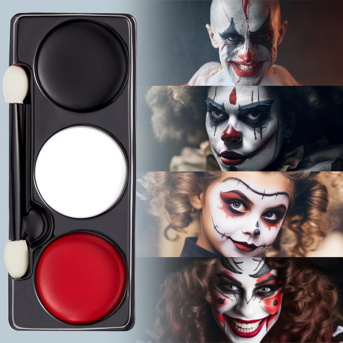 Spooktacular Creations Halloween Makeup Palette 3 Colors Face Body Paint for Adult SFX Zombie Skeleton Cosplay with Painting Brush Cosplay Party Dress Beauty & Personal Care Spooktacular Creations