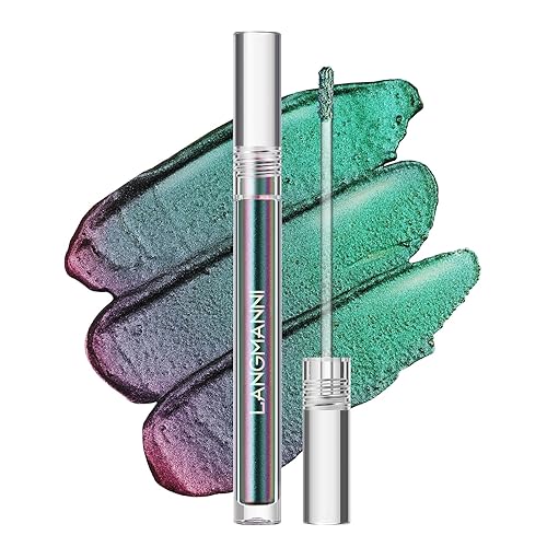 LANGMANNI Liquid Glitter Eyeshadow Chameleon Eyeshadow Makeup,Metallic Changing Long-lasting Holographic Glitter Multichrome Eyeshadows (A-Peacock) Beauty & Personal Care LANGMANNI