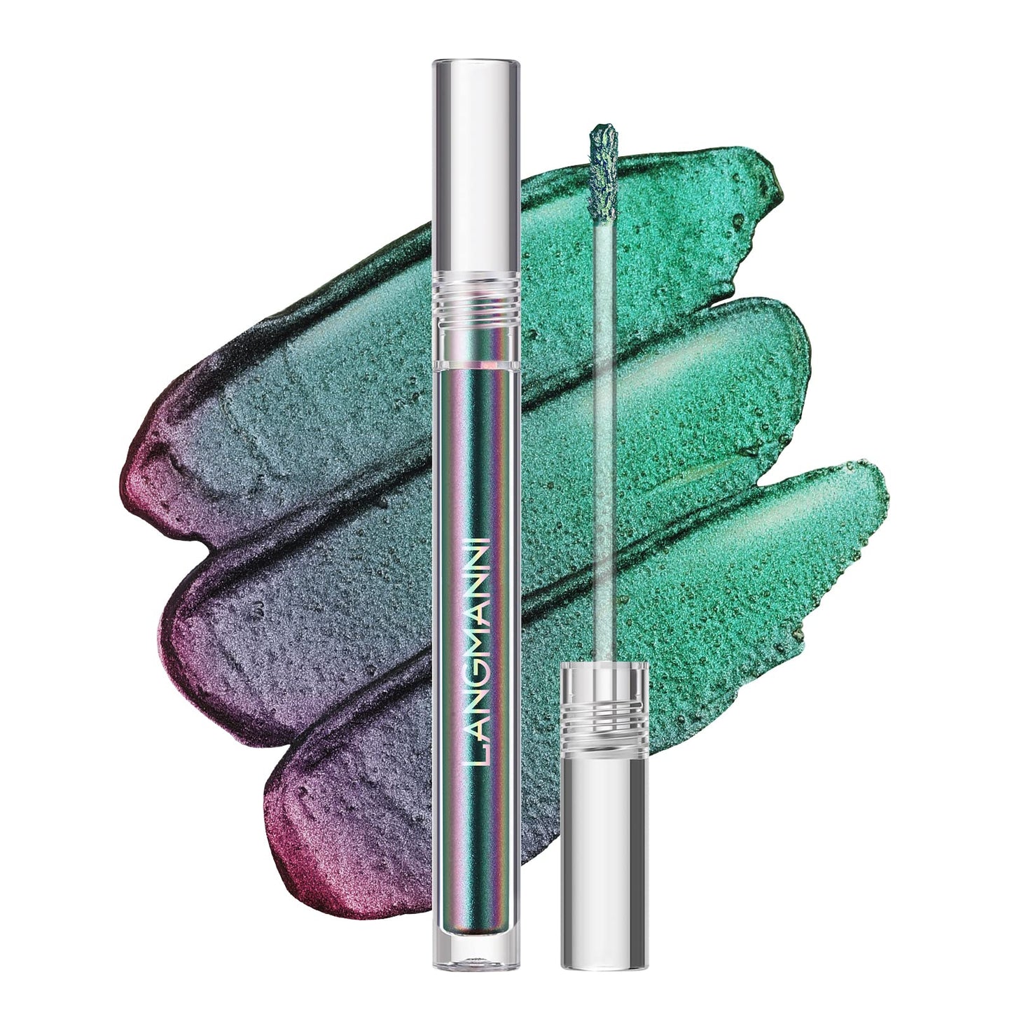 LANGMANNI Liquid Glitter Eyeshadow Chameleon Eyeshadow Makeup,Metallic Changing Long-lasting Holographic Glitter Multichrome Eyeshadows (A-Peacock) Beauty & Personal Care LANGMANNI