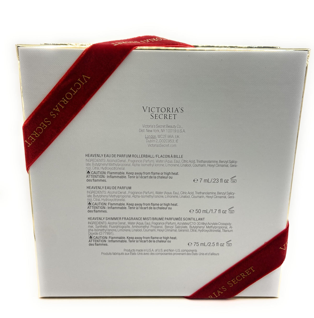 Victoria's Secret Heavenly Eau De Parfum 3 Piece Gift Set 1.7 oz Eau de Parfum, 2.5 oz Shimmer Fragrance Mist & .23 oz EDP Rollerball