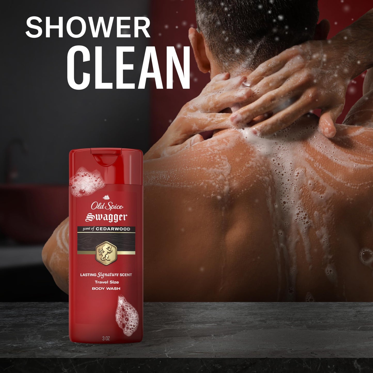 Old Spice Refreshing Body Wash for Men, 3X Defense, 24/7 Shower Fresh with Long Lasting Scent, Travel Size, Red Collection, Swagger with Cedarwood Beauty & Personal Care Old Spice