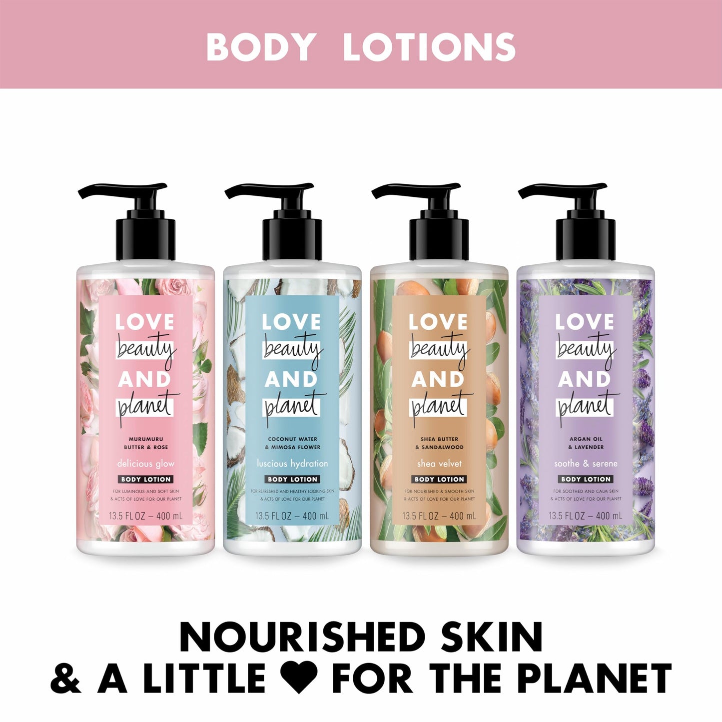 Love Beauty and Planet Soothe & Serene Body Lotion for Soothed Skin Argan Oil & Lavender Natural Ingredients, Plant-Based Moisturizers, Vegan Beauty & Personal Care Love Beauty And Planet