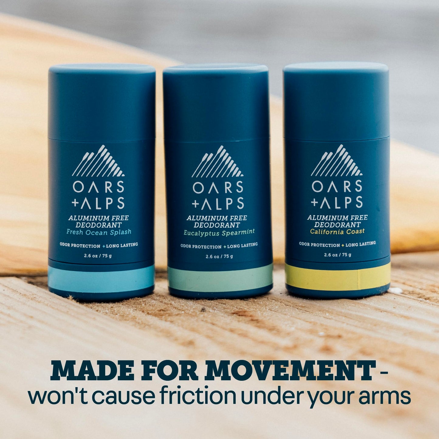 Oars + Alps Aluminum Free Deodorant for Men - Long Lasting Odor Protection, Clear & Free of White Residue, Anti-Chafing Smooth Glide, Dermatologist Beauty and Personal Care Oars + Alps