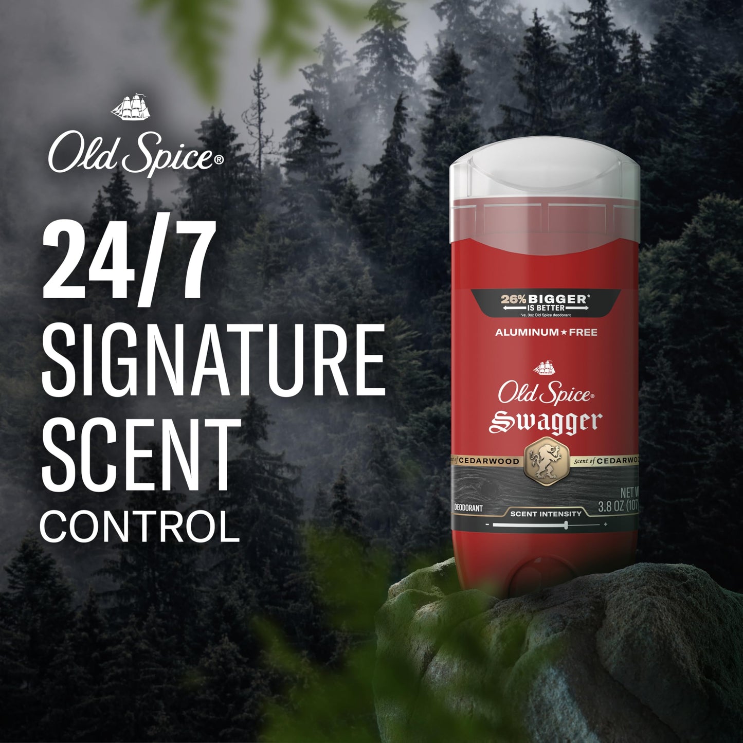 Old Spice Aluminum Free Deodorant for Men, 24/7 Protection to Eliminate Odors, 24/7 Freshness & Lasting Scent, Swagger with Lime & Cedarwood Scent Beauty and Personal Care Old Spice