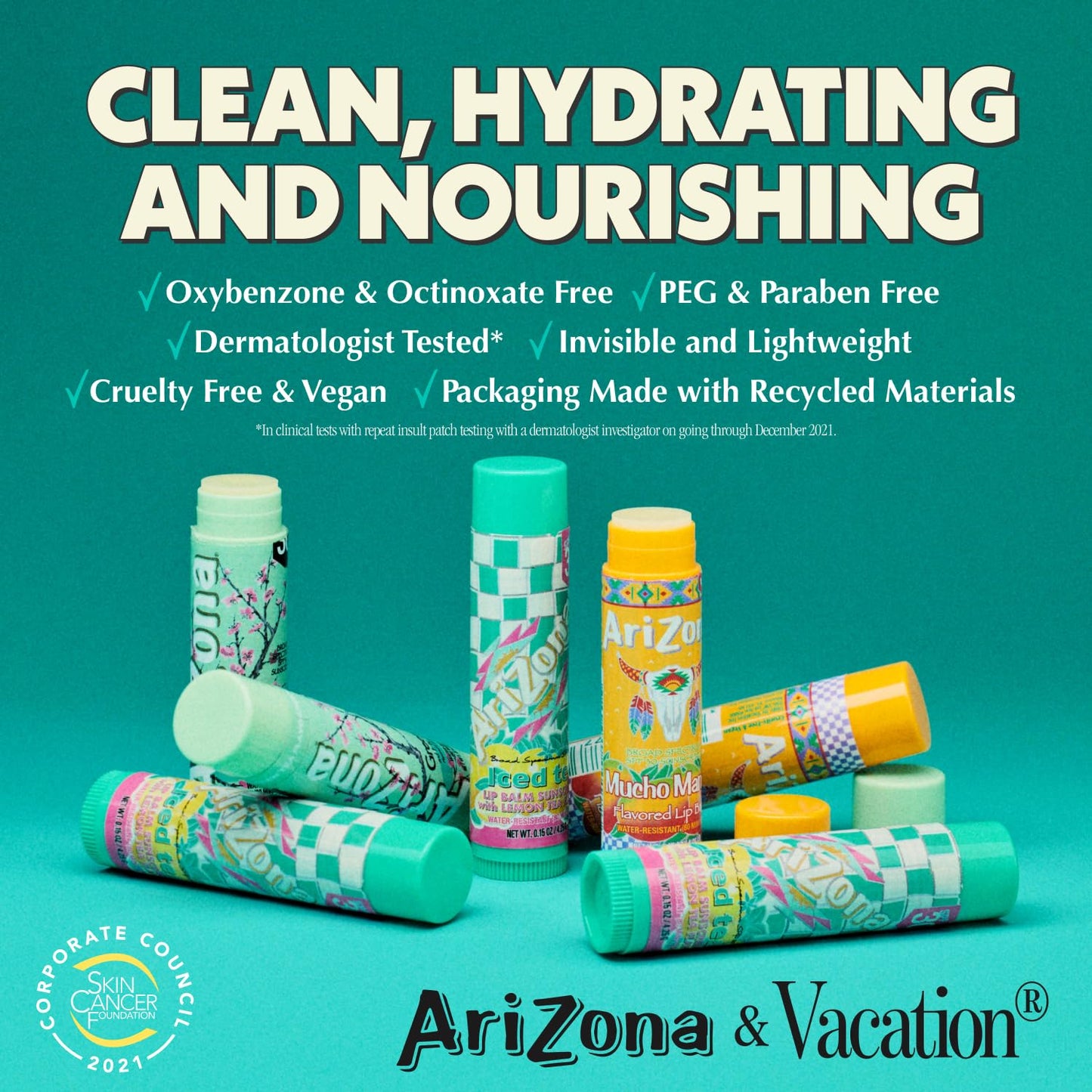 AriZona Iced Tea SPF 30 Lip Balms 3-Pack by Vacation Sunscreen, Hydrating Lip Sunscreen Chapstick, Water Resistant Vegan Sunscreen Lip Balm, 3 Iconic Beauty and Personal Care VACATION