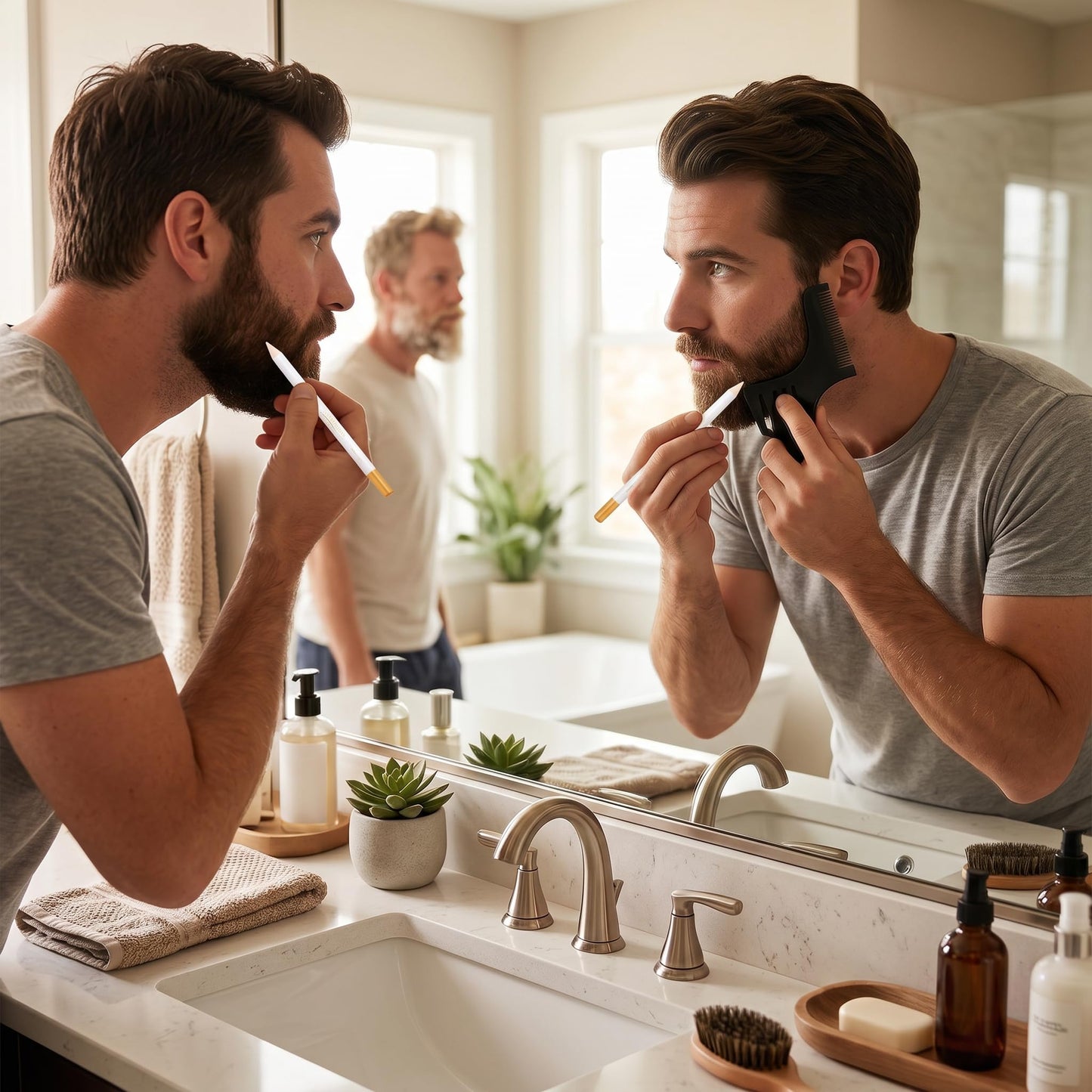 Yosoo Health Gear, Professional Beard Pencil Filler for Men, Hairdressing Pen, Hairline Pencil Beard Shaping Tool (White) Beauty and Personal Care Yosoo Health Gear