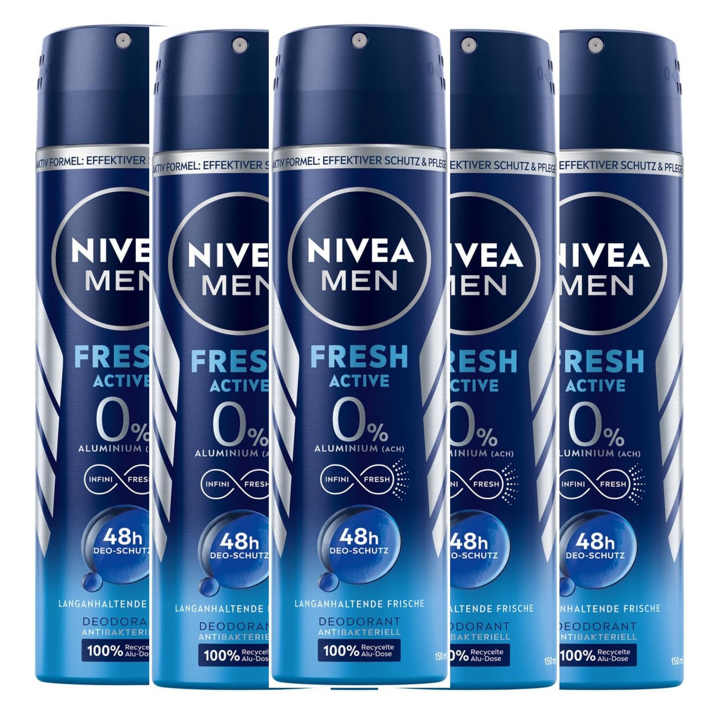 NIVEA Men Fresh Active Deodorant Spray 6 x 150 ml Pack of 6 Beauty and Personal Care NIVEA