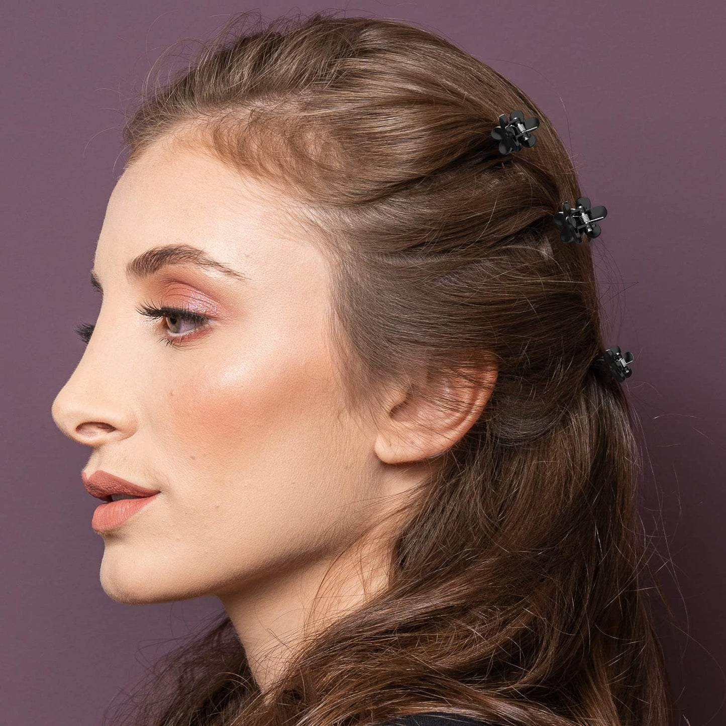 ADRIONE Mini Flower Hair Clips Pack for Women - 100 Creaseless Styling Claw Clips for Bangs and Tiny Hair Styling Beauty & Personal Care ADRIONE