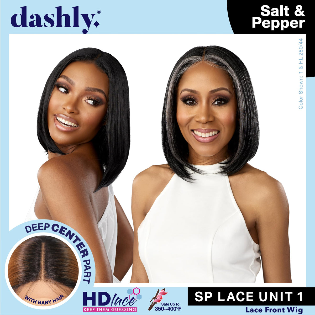 Sensationnel Dashly Lace Saltandpepper Wig-Sp Unit 1, M44
