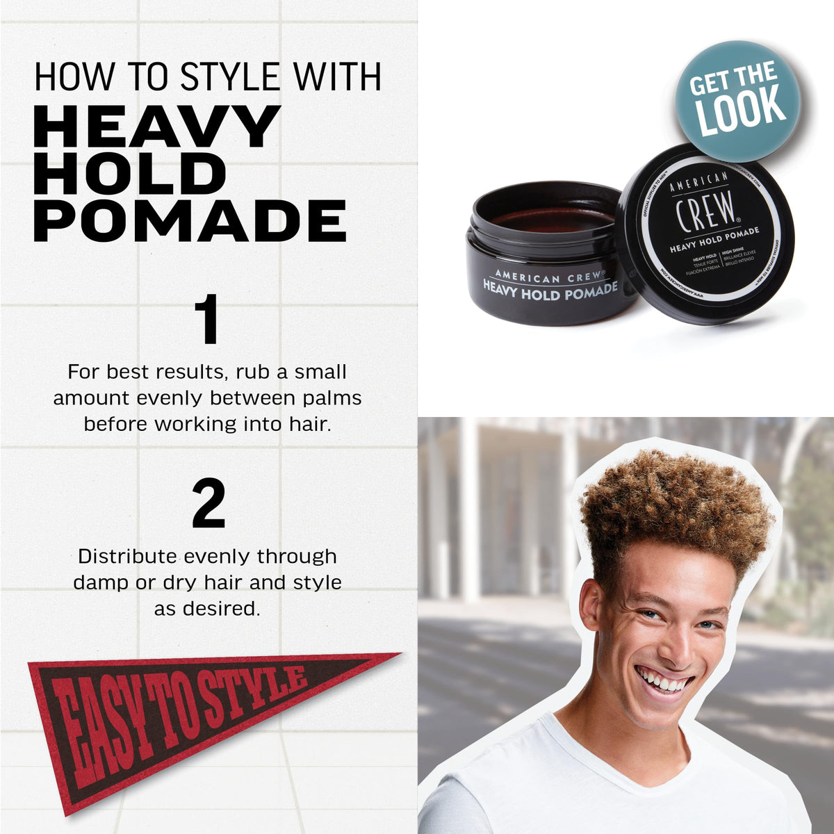 American Crew Men's Hair Pomade, Like Styling Gel with Heavy Hold & High Shine, Stocking Stuffer for Him,3 oz Beauty & Personal Care AMERICAN CREW