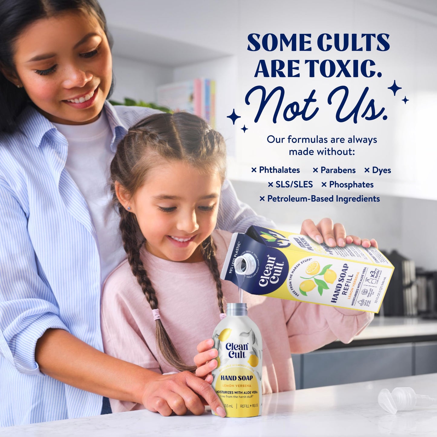 Cleancult Liquid Hand Soap Refill - Lemon Verbena - Moisturizes Dry & Sensitive Skin - Made with Aloe Vera & Essential Oils - Eco Friendly Beauty and Personal Care Cleancult
