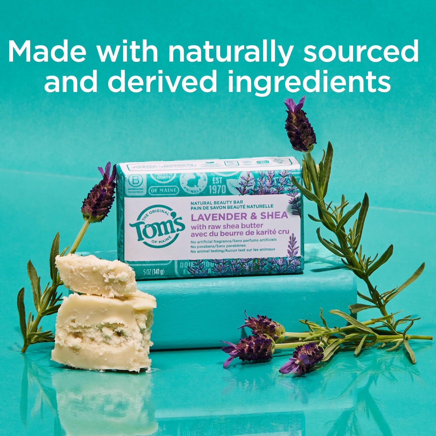 Tom's of Maine Natural Beauty Bar Soap, Lavender & Shea With Raw Shea Butter, 5 oz. 6-Pack (Packaging May Vary) Beauty & Personal Care Tom's of Maine