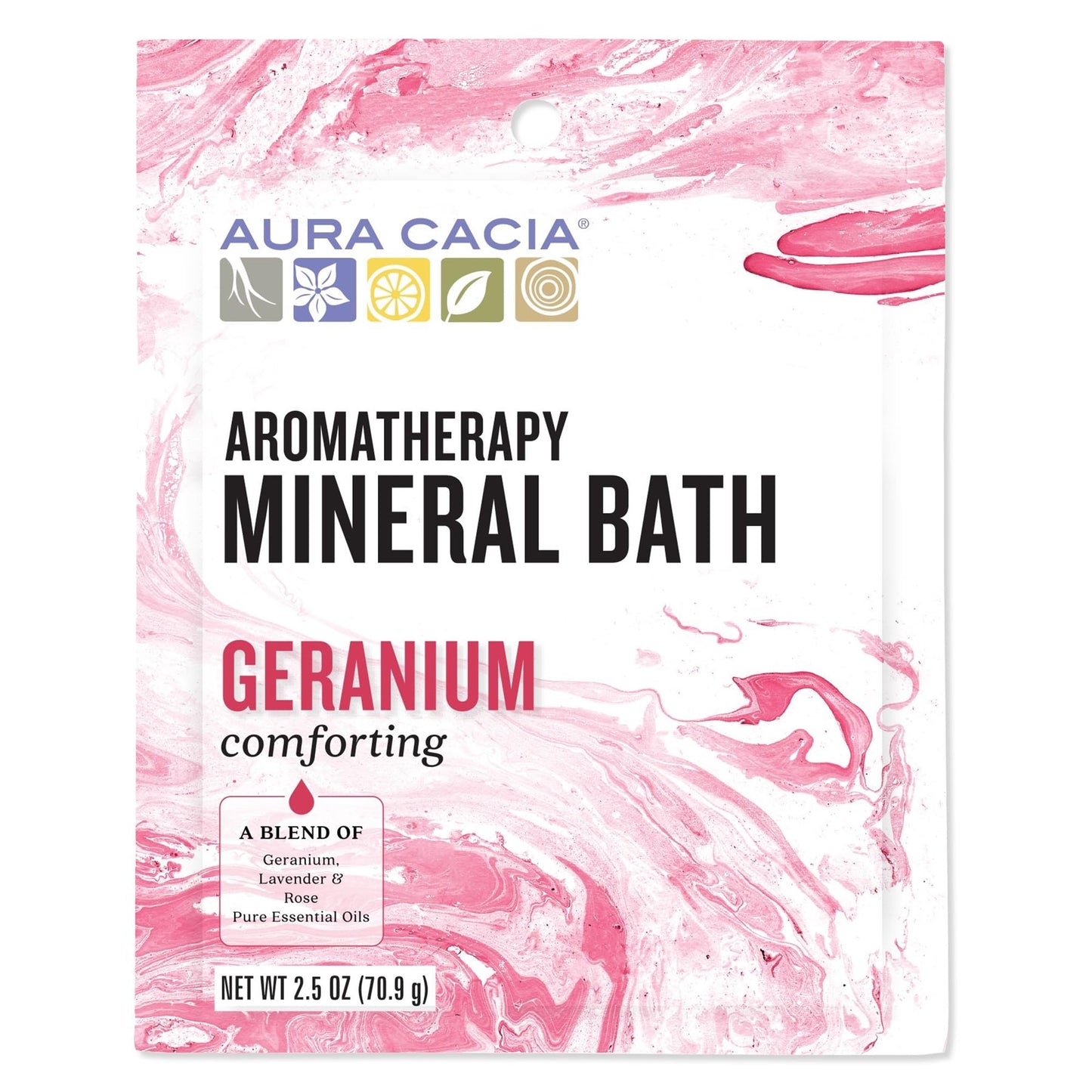 Aura Cacia Comforting Geranium Mineral Bath Packet, Formerly Heart Song, 2.5-Ounce packet, (Pack of 3) Beauty and Personal Care Aura Cacia