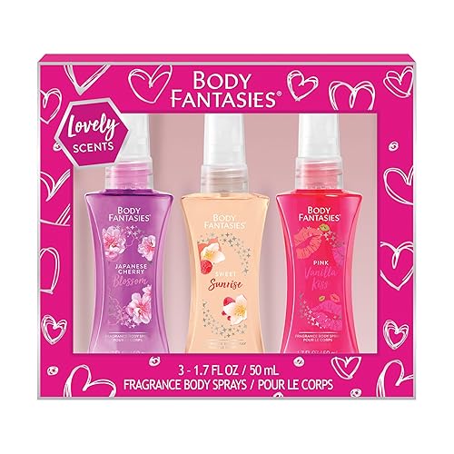 Body Fantasies Body Spray Holiday Gift Set for Her - 3 Piece Lovely Scents Sampler, Perfect for Stocking Stuffers Beauty & Personal Care Body Fantasies