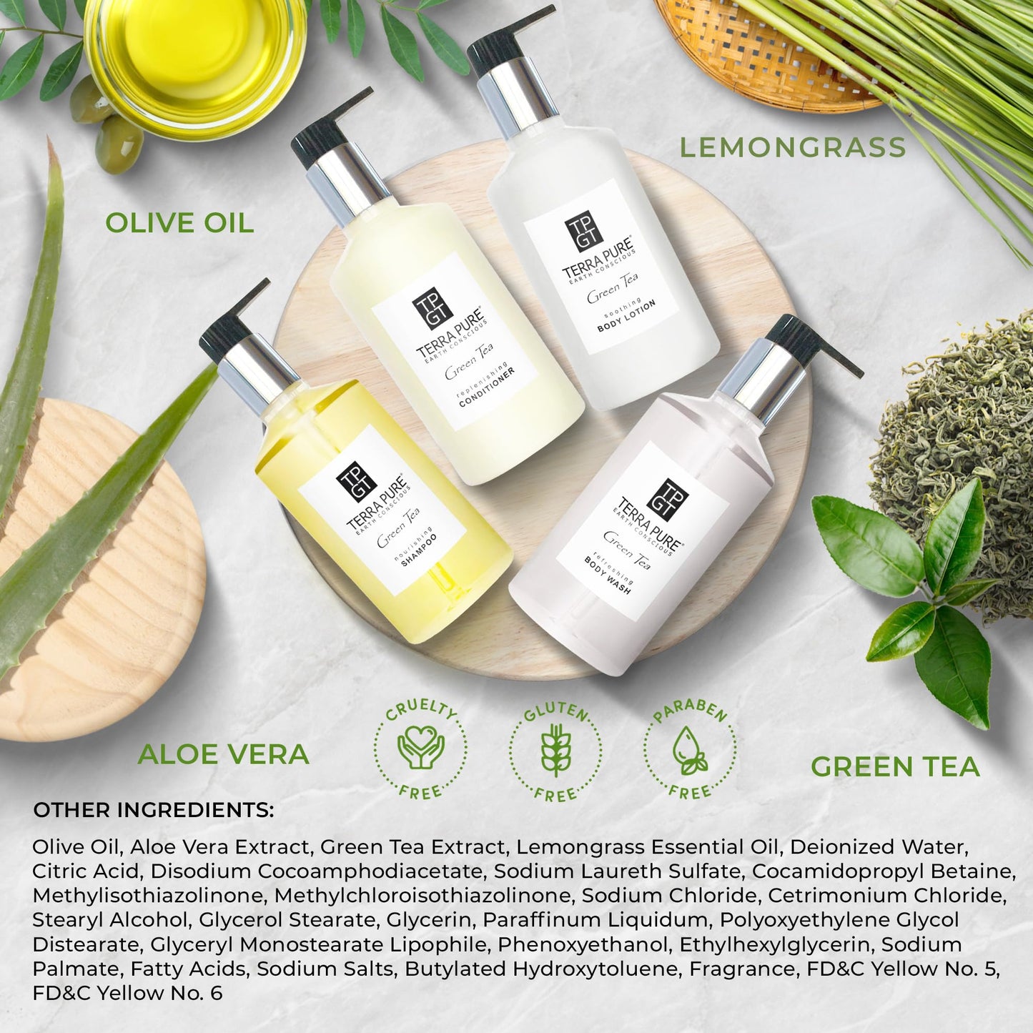 1-Shoppe Terra Pure Ecobox Amenities Kit | Green Tea Soap | Shampoo, Conditioner, Body Lotion, Body Wash | 10.14 oz | Hotel Toiletries Bulk Beauty & Personal Care Terra Pure