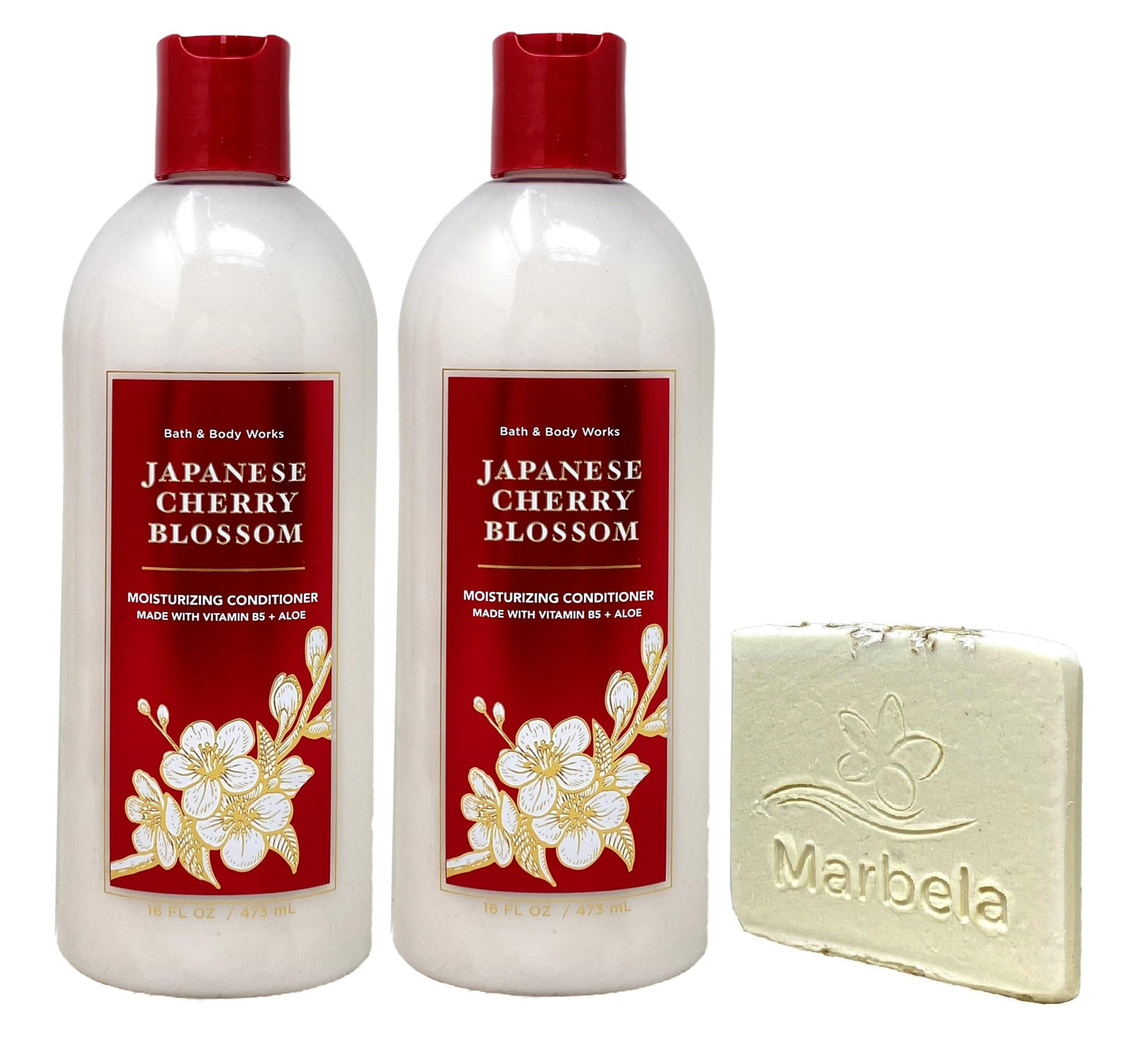 Bath & Body Works Japanese Cherry Blossom 2 Pack Moisturizing Conditioner Set with a Natural Oats Sample Soap Beauty & Personal Care Bath & Body Works
