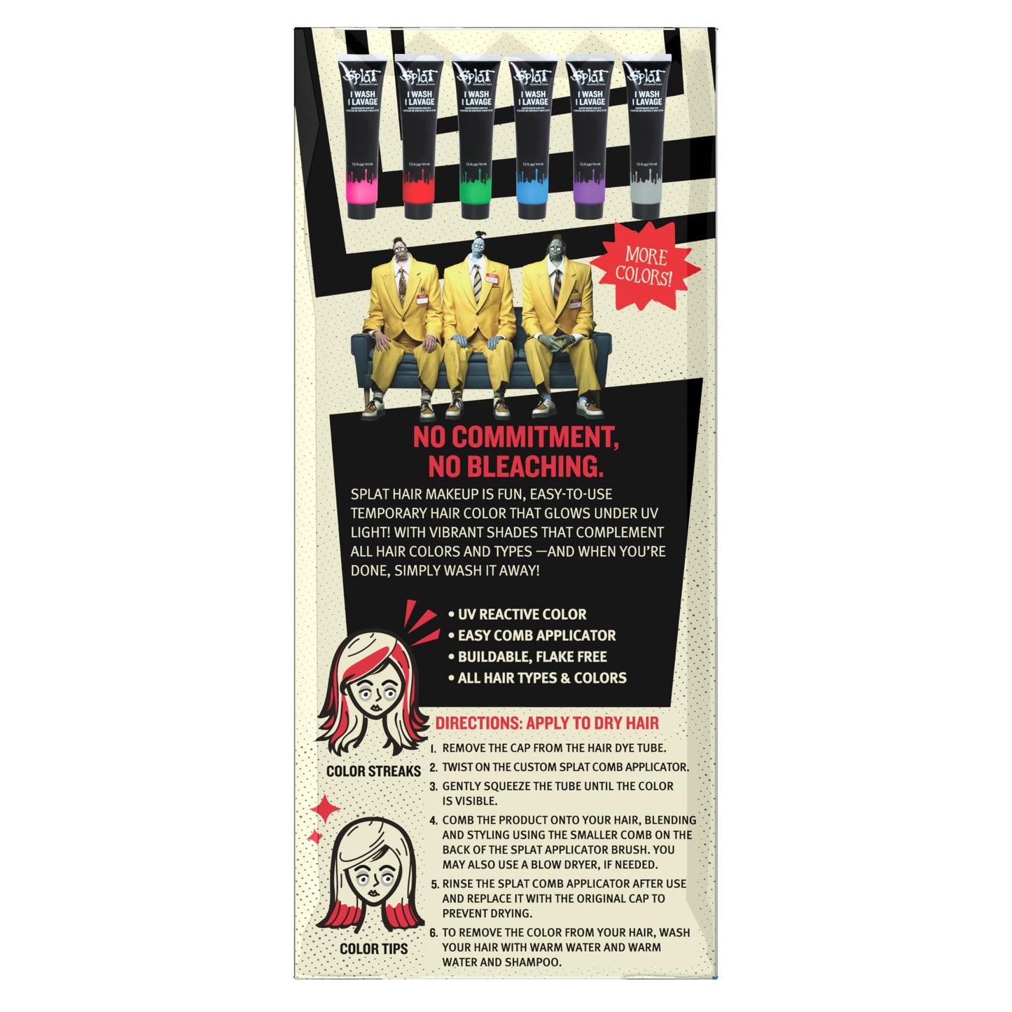 Beetlejuice Beetlejuice Splat 1-Wash Temporary Hair Dye, Red Pop Beauty & Personal Care Splat