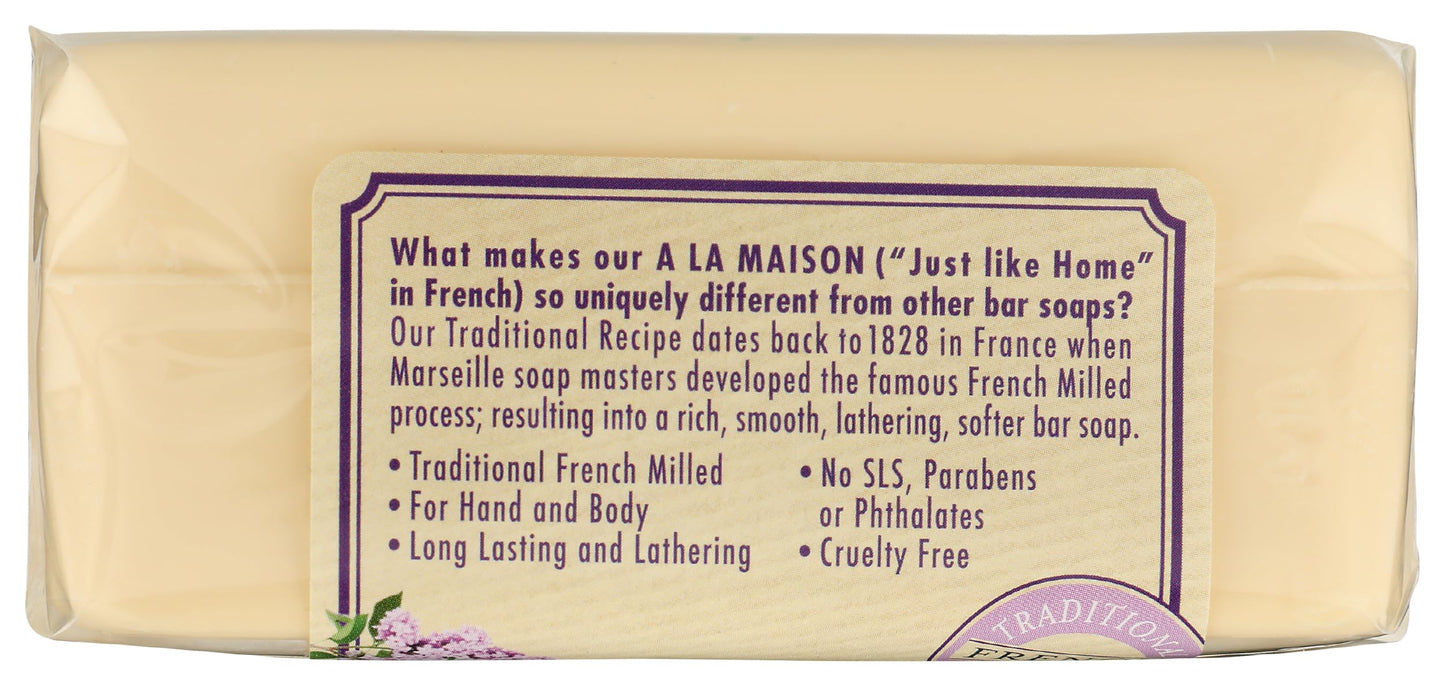 A LA MAISON Rose Lilac Bar Soap - Triple French Milled Natural Moisturizing Hand Soap Bar (1 Bar of Soap, 8.8 oz) Beauty & Personal Care A LA MAISON