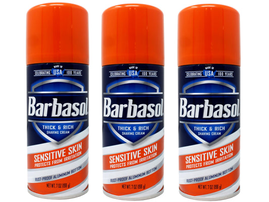 Barbasol Shave Cream 7 Ounce (Sensitive Skin, Pack of 3) Beauty & Personal Care Barbasol