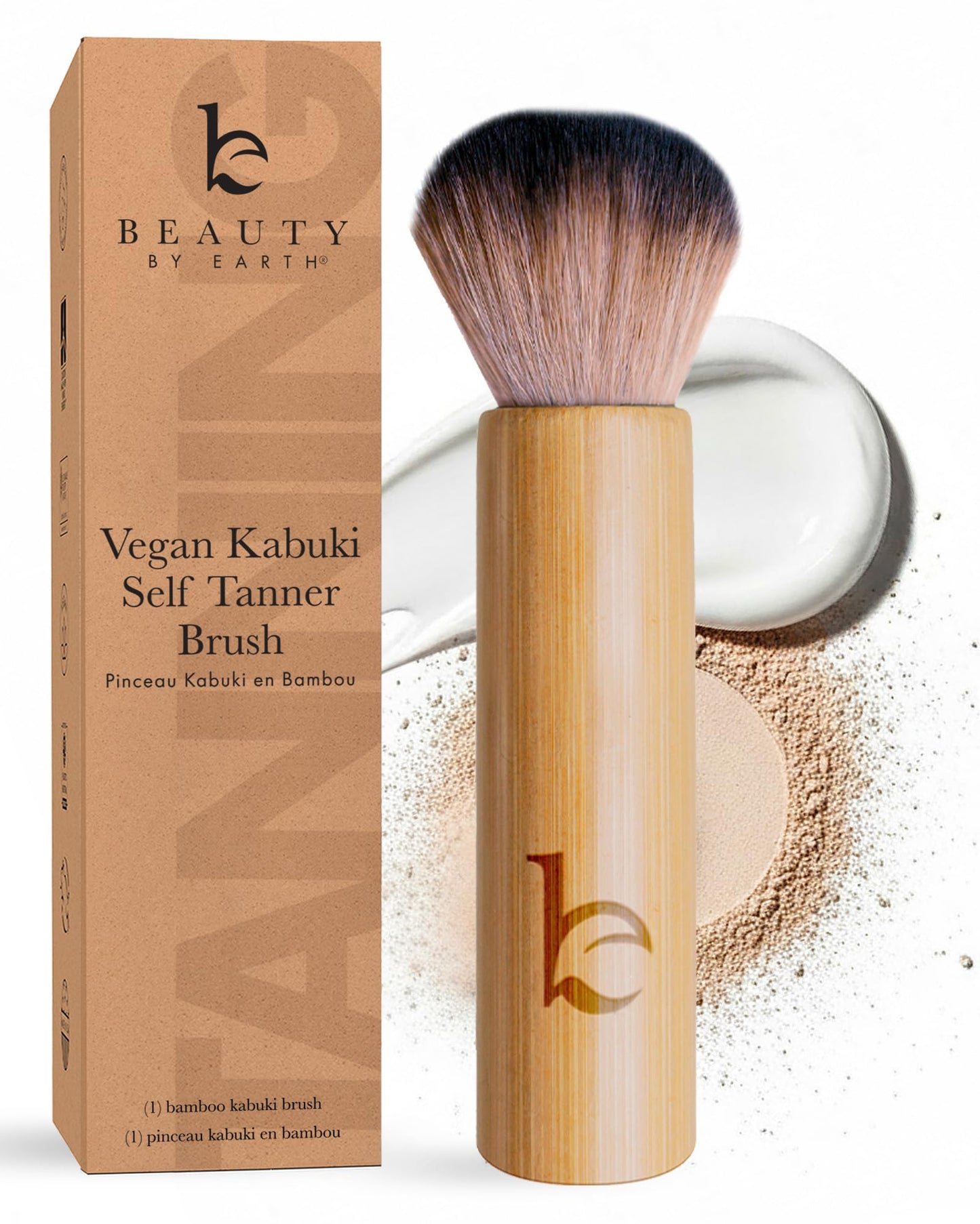 Kabuki Brush for Face - Ultra Soft Bronzer Brush for Blush, Loose Powder, Powder and Liquid Foundation & Self Tanner, Travel Friendy Makeup Blending Beauty & Personal Care Beauty by Earth