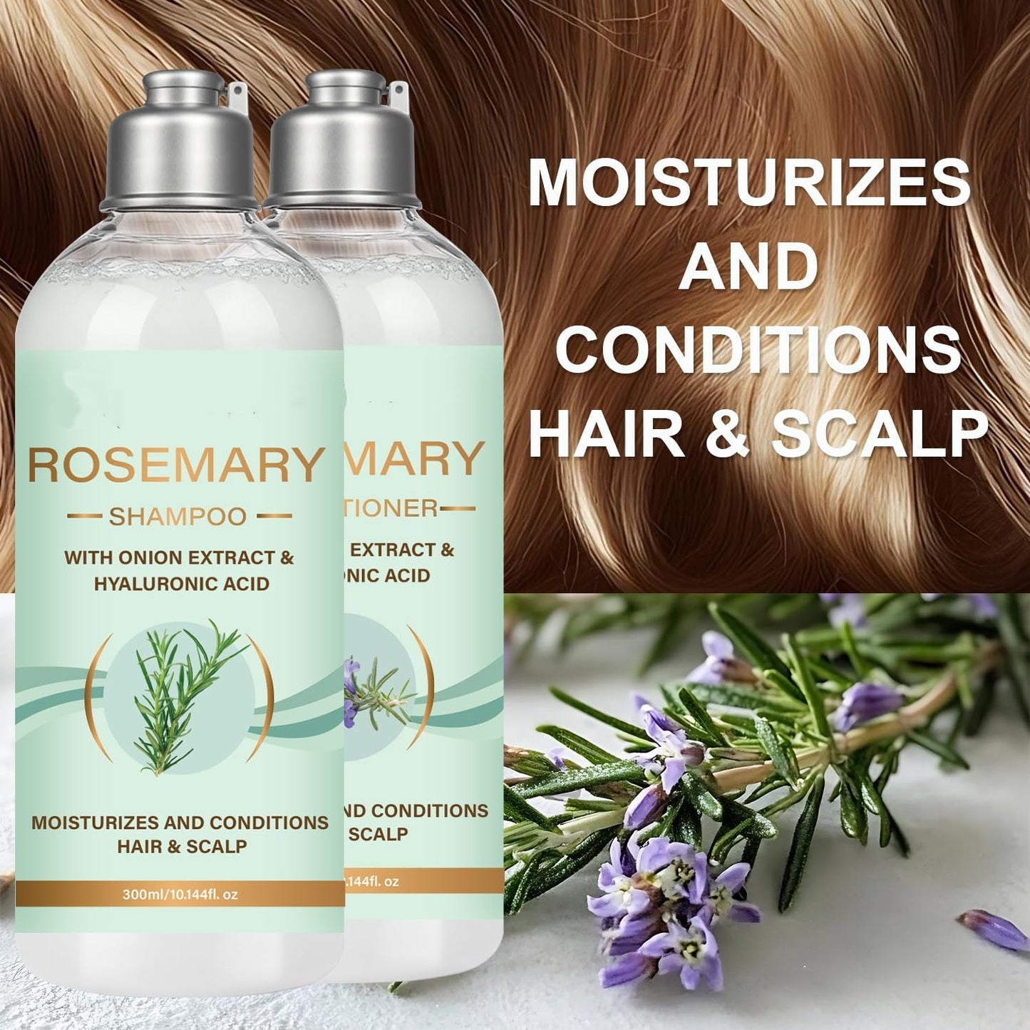 Rosemary Shampoo and Conditioner Set with Rosemary Oil and Onion Extract, Thickening Formula - Volumizing Clarifying, Hydrating and Thickening Hair Beauty & Personal Care SANZHUAN