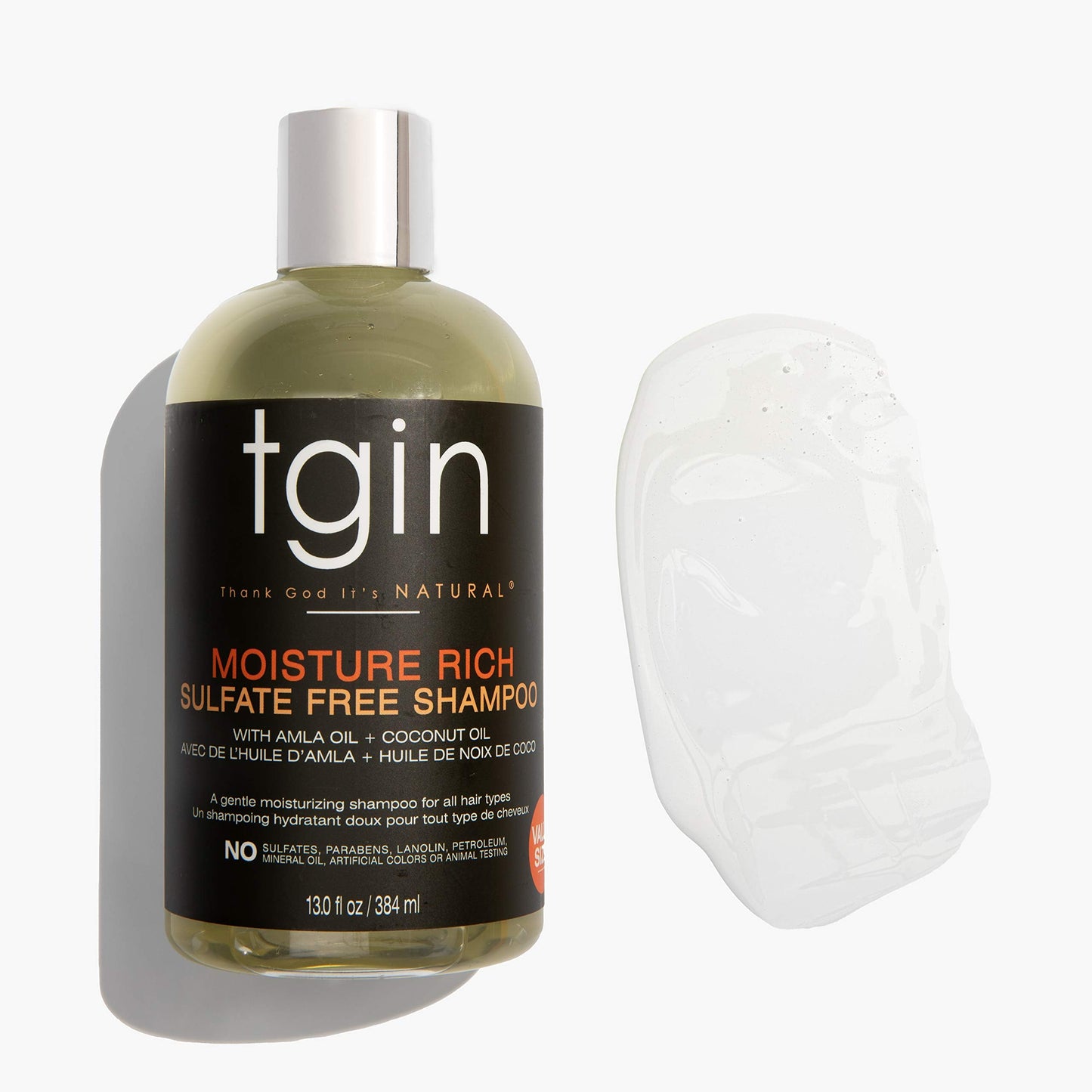 tgin Moisturizing Shampoo & Conditioner Duo for Curly, Coily and Wavy Hair, Sulfate Free, Moisturizes and Detangles Dry Hair, 13 oz (Set) Beauty & Personal Care Thank God It's Natural