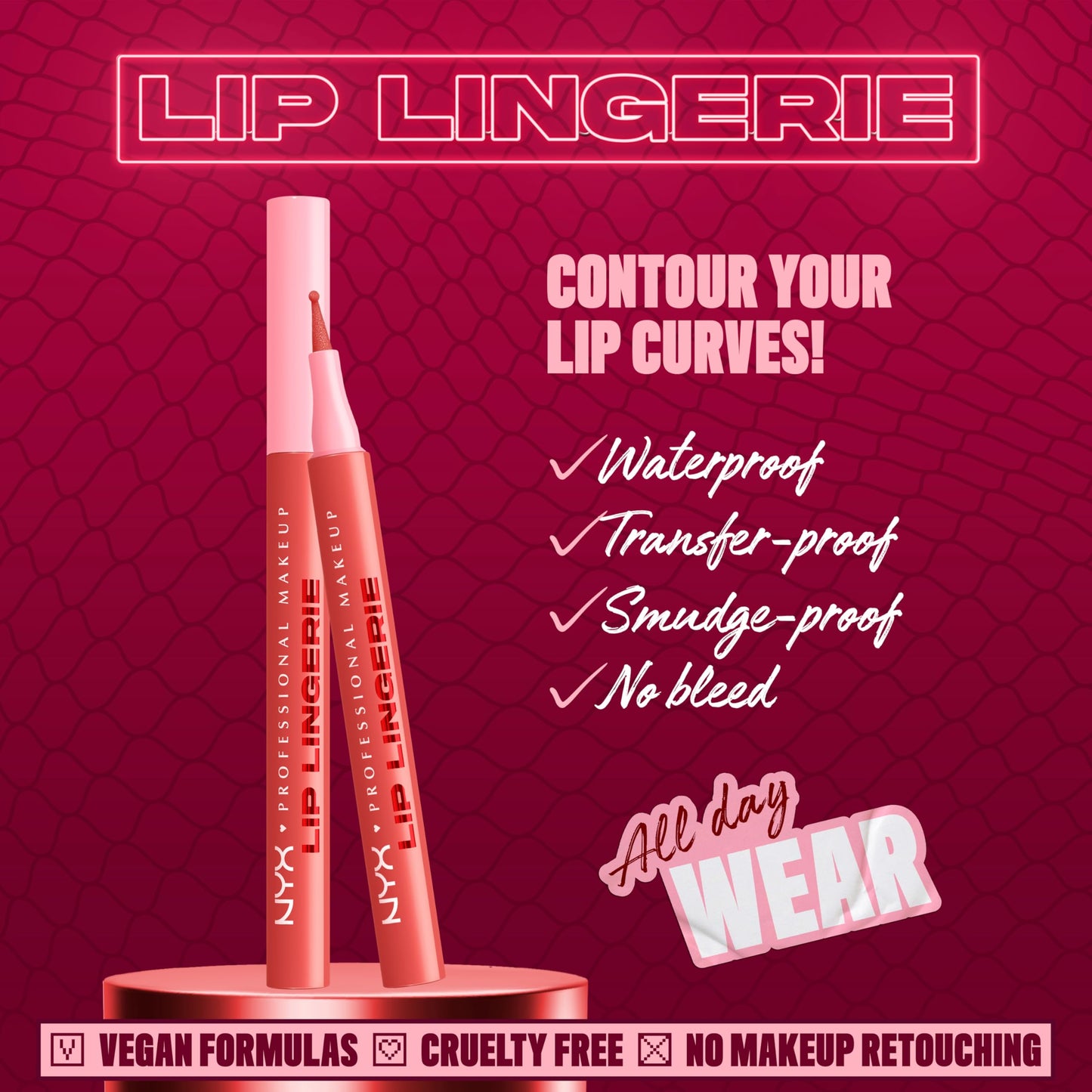 NYX PROFESSIONAL MAKEUP Lip Lingerie Liner Stain, Seamless Make Up with All-Day Color, Waterproof Lip Stain Finish - Send Nudes (Rosewood) Beauty & Personal Care NYX PROFESSIONAL MAKEUP