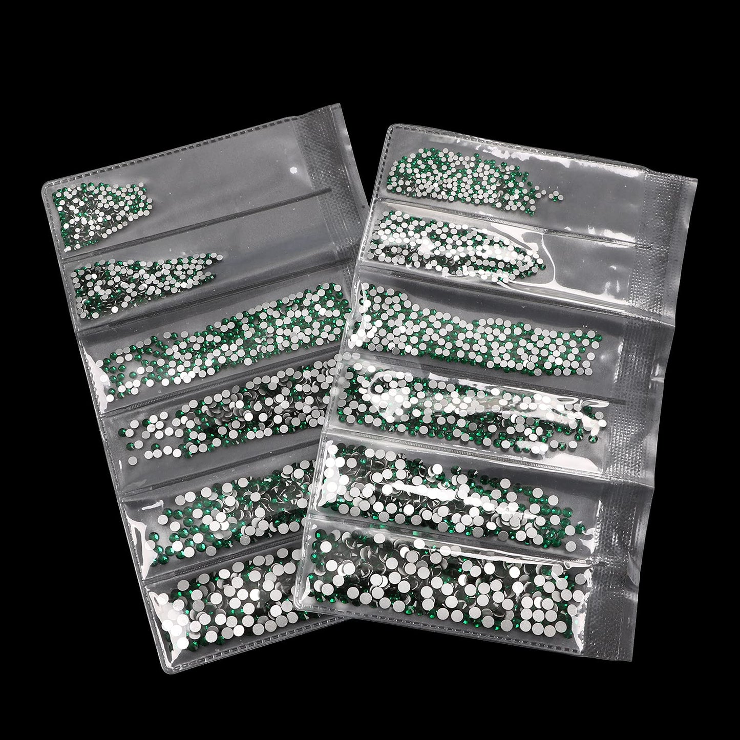 Jollin 3456pcs Flatback Rhinestones Glass Charms Diamantes Gems Stones for Nail Art 6 Size ss4~ss12 Dark Green Beauty & Personal Care Jollin
