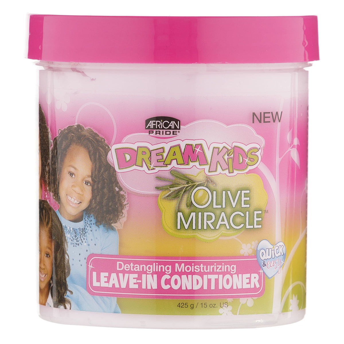 African Pride Dream Kids Olive Miracle Detangling Moisturizing Leave-In Conditioner - Contains Olive Oil, Moisturizes & Nourishes Coils & Hair Curls,