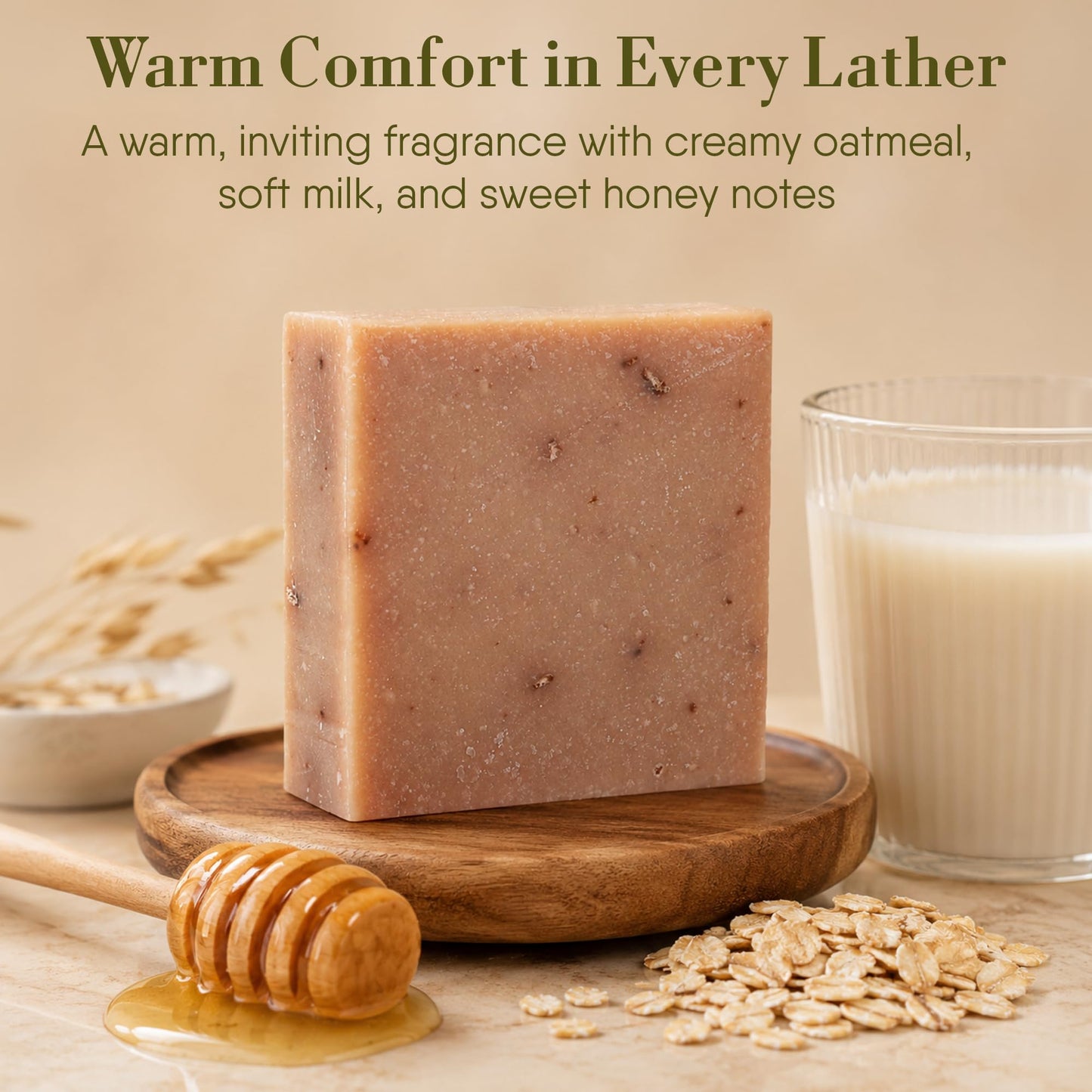 360Feel Oatmeal Milk and Honey Bar Soap - Made in The USA - Castile Handmade, All Natural Cold Processed - Infused with Oatmeal Milk and Honey Beauty & Personal Care 360Feel