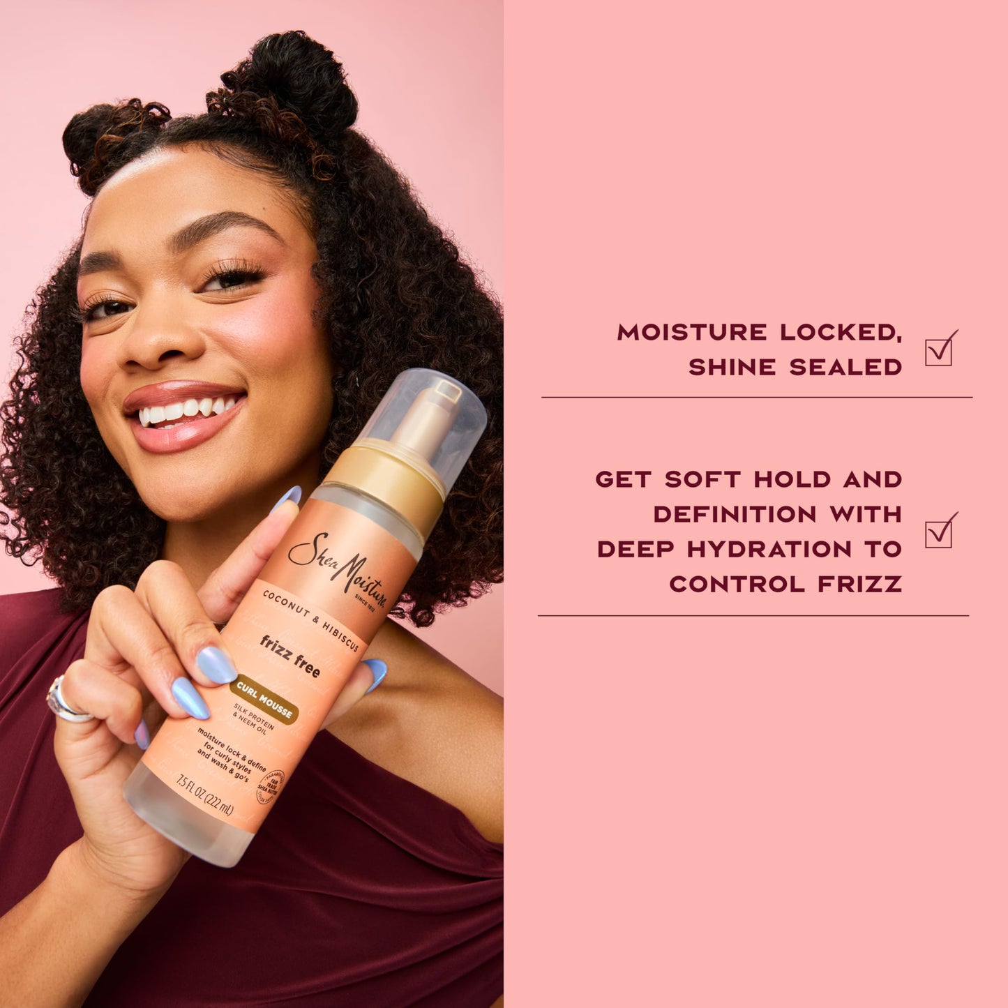 SheaMoisture Curl Mousse Coconut and Hibiscus for Frizz Control Styling Mousse with Shea Butter 7.5 oz Beauty & Personal Care SheaMoisture