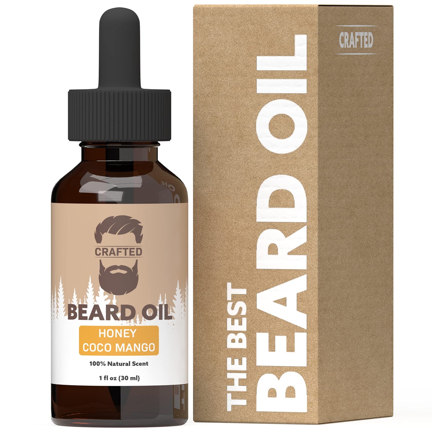 Beard Oil by Crafted Beards - Beard Oil Conditioner - Leave Your Beard Feeling Amazing - All Natural Ingredients - No Residue - Mustache Oil - 1oz Beauty and Personal Care Crafted Beards