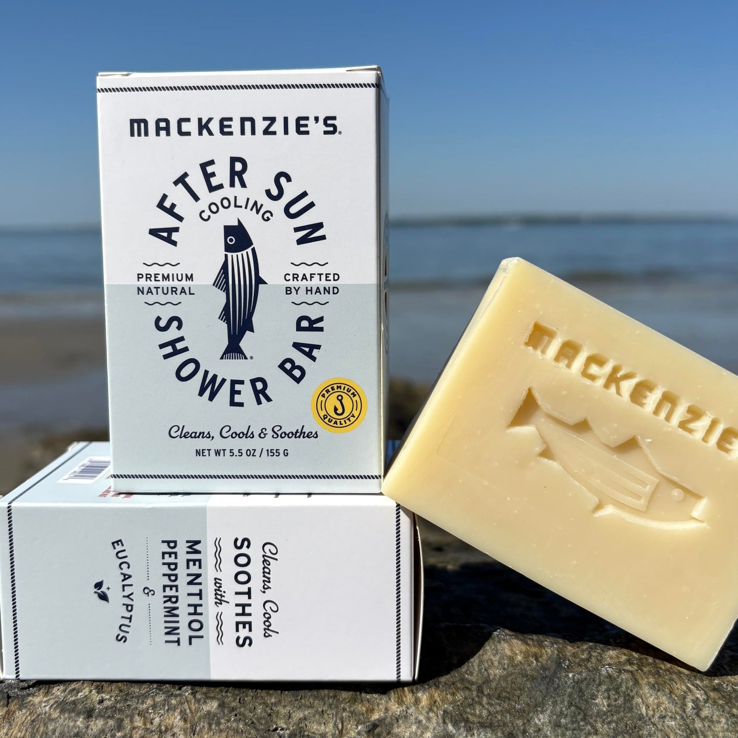 MACKENZIE'S After Sun Cooling Shower Bar - Gifts for Men - Gifts for Women - Gift for Fisherman - Natural Bar Soap - Cooling - Peppermint - Menthol Beauty & Personal Care MACKENZIE'S