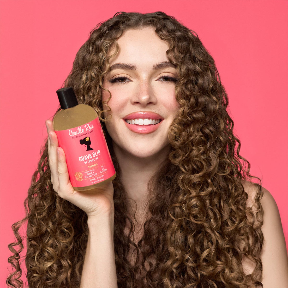 Camille Rose Shampoo, Guava Slip - Sulfate-Free Shampoo, Detangler for Textured, Coily, and Curly Hair, 12 Oz
