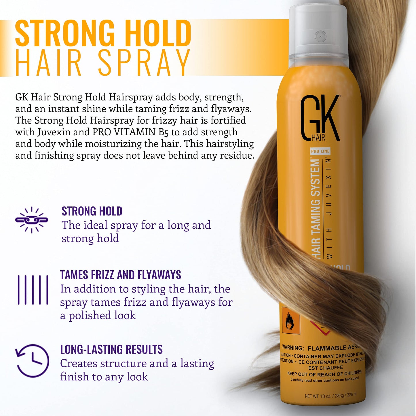 GKhair Strong Hold Spray for Firm Holding 10.1Oz Beauty & Personal Care GK HAIR