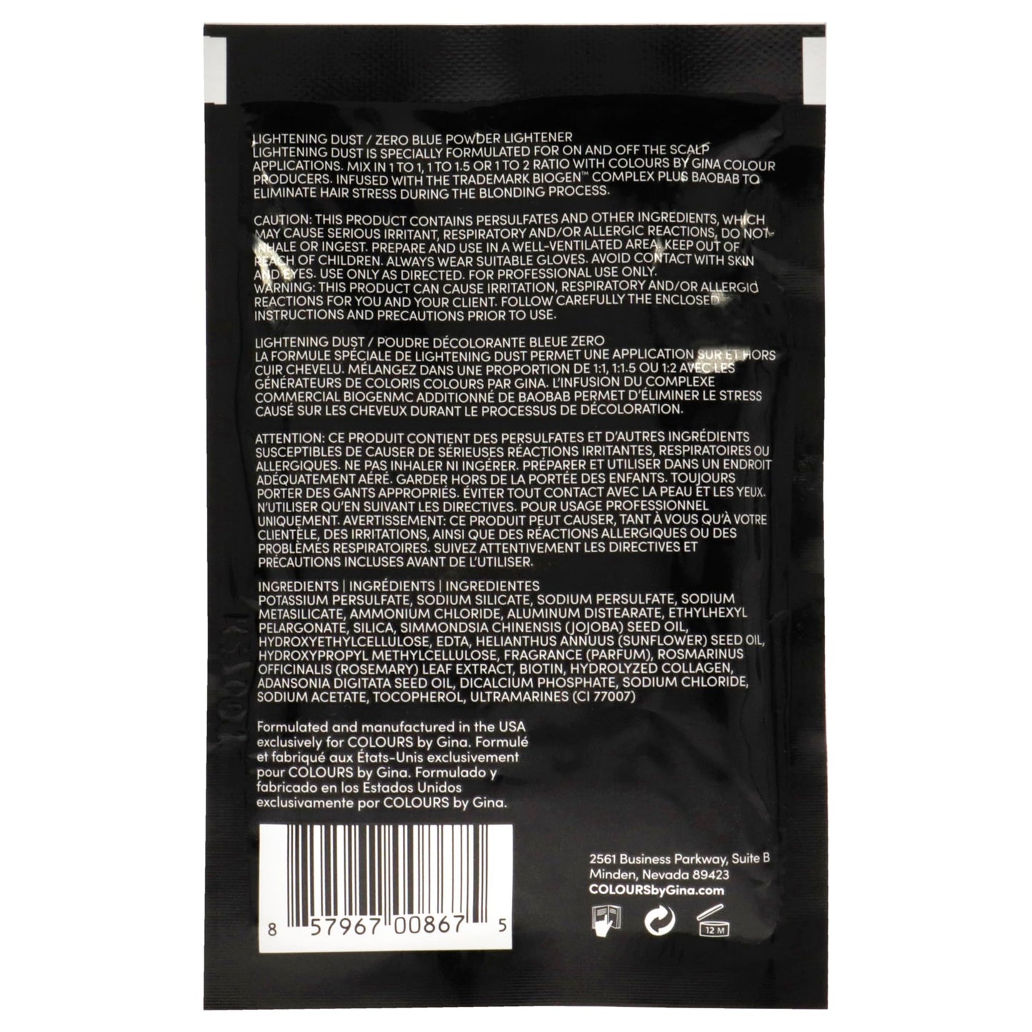 Colours By Gina Lightening Dust by Colours by Gina for Unisex - 1 oz Hair Color Beauty & Personal Care Colours By Gina