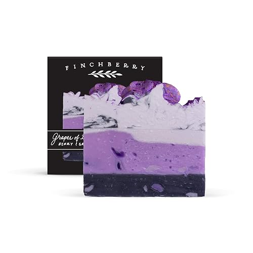 FinchBerry Handmade Natural Mixed Berry Scented Soap Bar (Grapes of Bath), Moisturizing Shea Butter & Coconut Oil, Vegan, Gluten Free & Sulfate Free Beauty & Personal Care FinchBerry