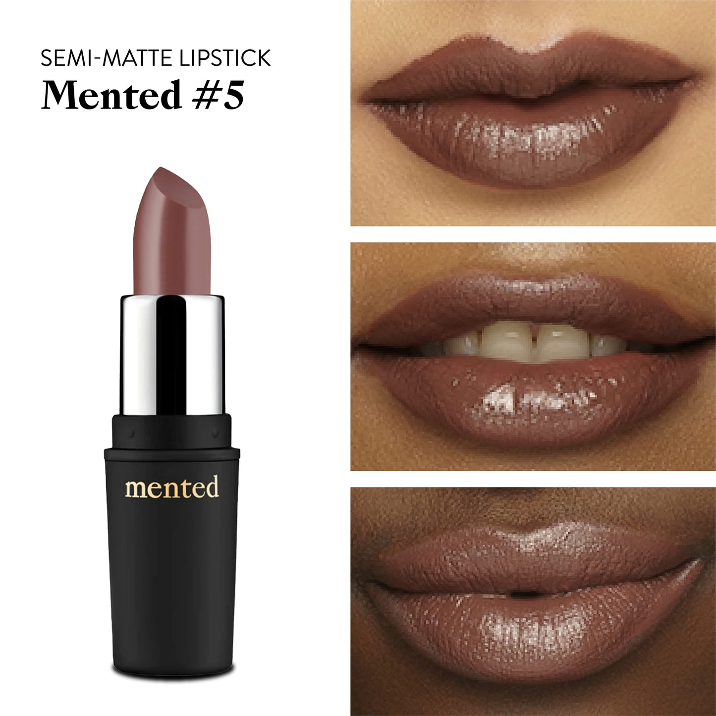 Mented Cosmetics Nude Lipstick for Women, Semi-Matte Long-Lasting Lip Stick, Moisturizing Vegan, Paraben & Cruelty-Free, Enhances All Complexions, Beauty & Personal Care Mented