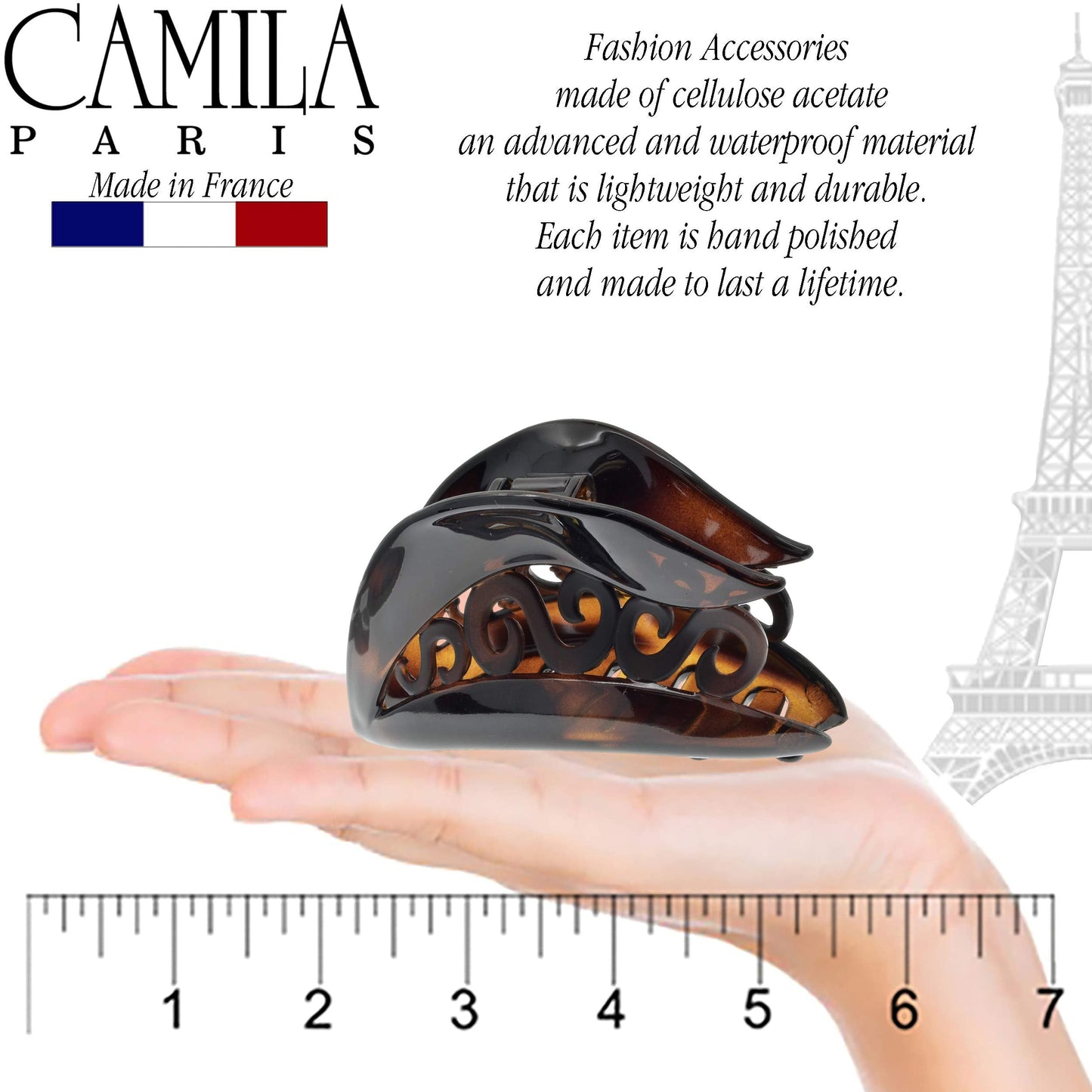 Camila Paris CP2144 French Hair Clip for Women for Thick Hair and Long Curly Wavy Hair, Tortoise Shell, Girls Hair Claw Clips Hair Accessories Beauty & Personal Care Camila