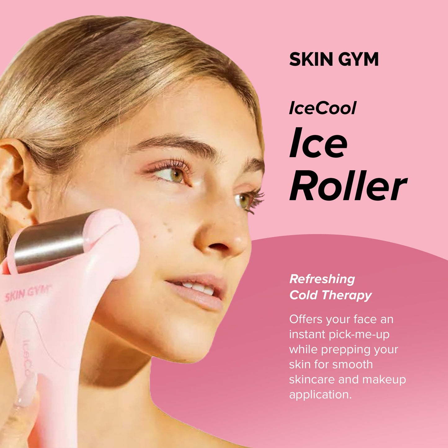 SKIN GYM IceCool Ice Roller, Stainless Steel Cryo Facial Tool for Puffiness and Redness Relief Beauty & Personal Care SKIN GYM