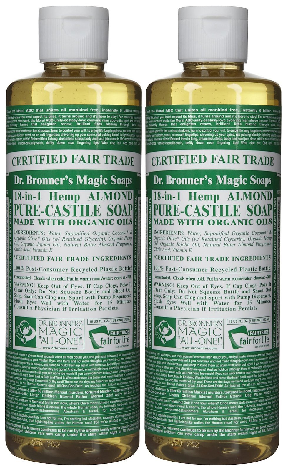 Dr Bronners Magic Soap All One Csal16/76116 16 Oz Almond Dr. Bronner'S Pure Castile Liquid Soaps Beauty & Personal Care Dr. Bronner's