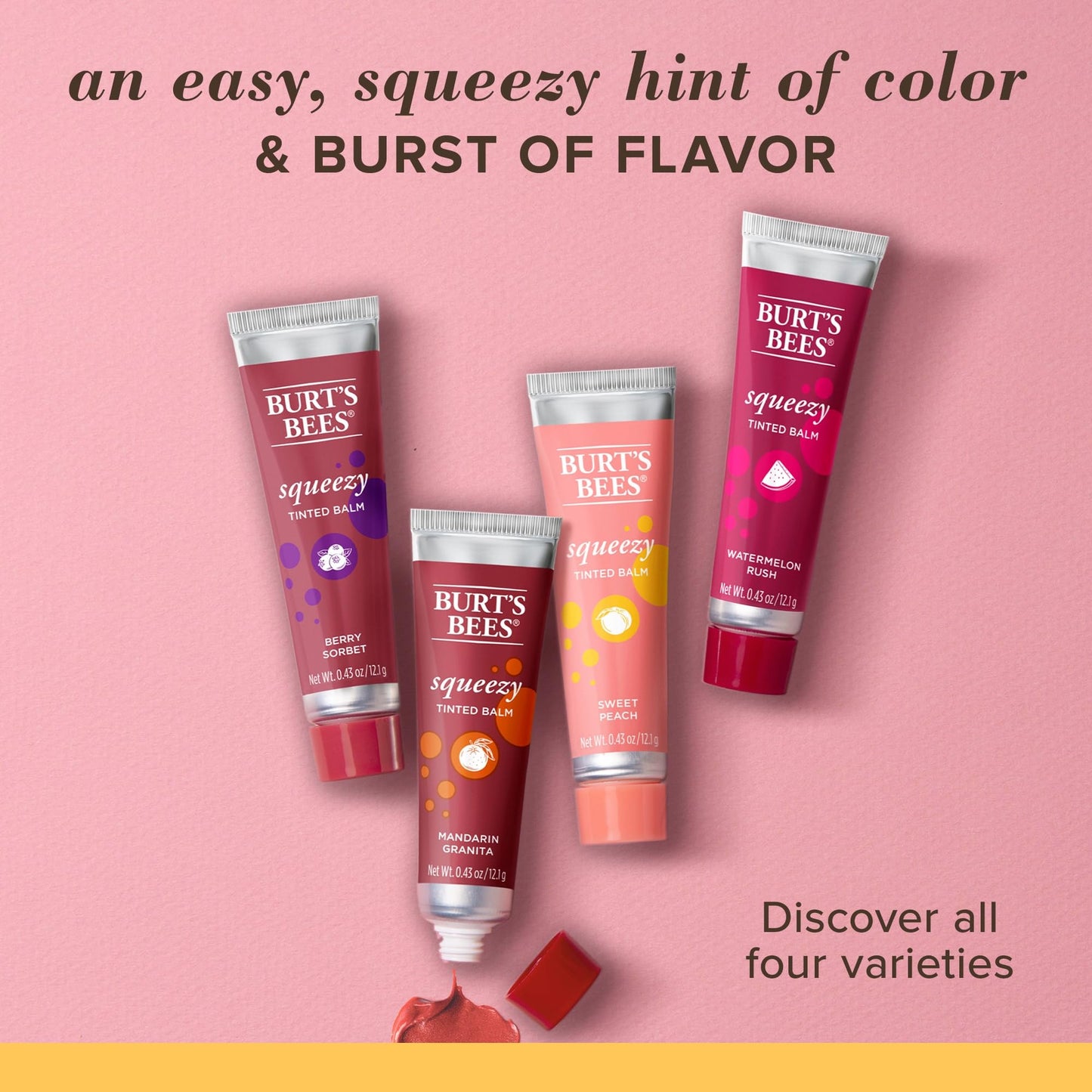 Burts Bees Squeezy Tinted Lip Balm - Berry Sorbet Women 0.43 oz Beauty and Personal Care Burt's Bees