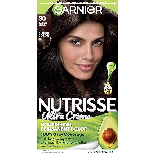 Garnier Nutrisse Nourishing Hair Color Creme, 30 Darkest Brown (Sweet Cola) (Packaging May Vary) Beauty & Personal Care Garnier