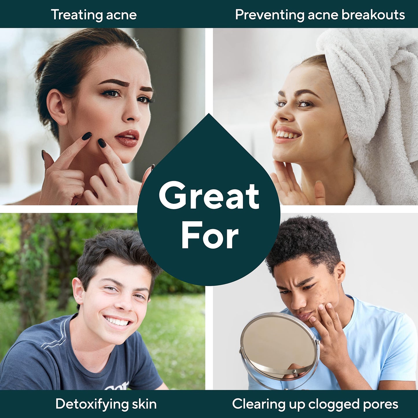Marie's Original Acne Bar Soap Cleanser for Face and Body | Acne Treatment with Bentonite Clay, Organic Oat Bran, Noni Fruit Powder, White Willow | Beauty & Personal Care Marie Originals